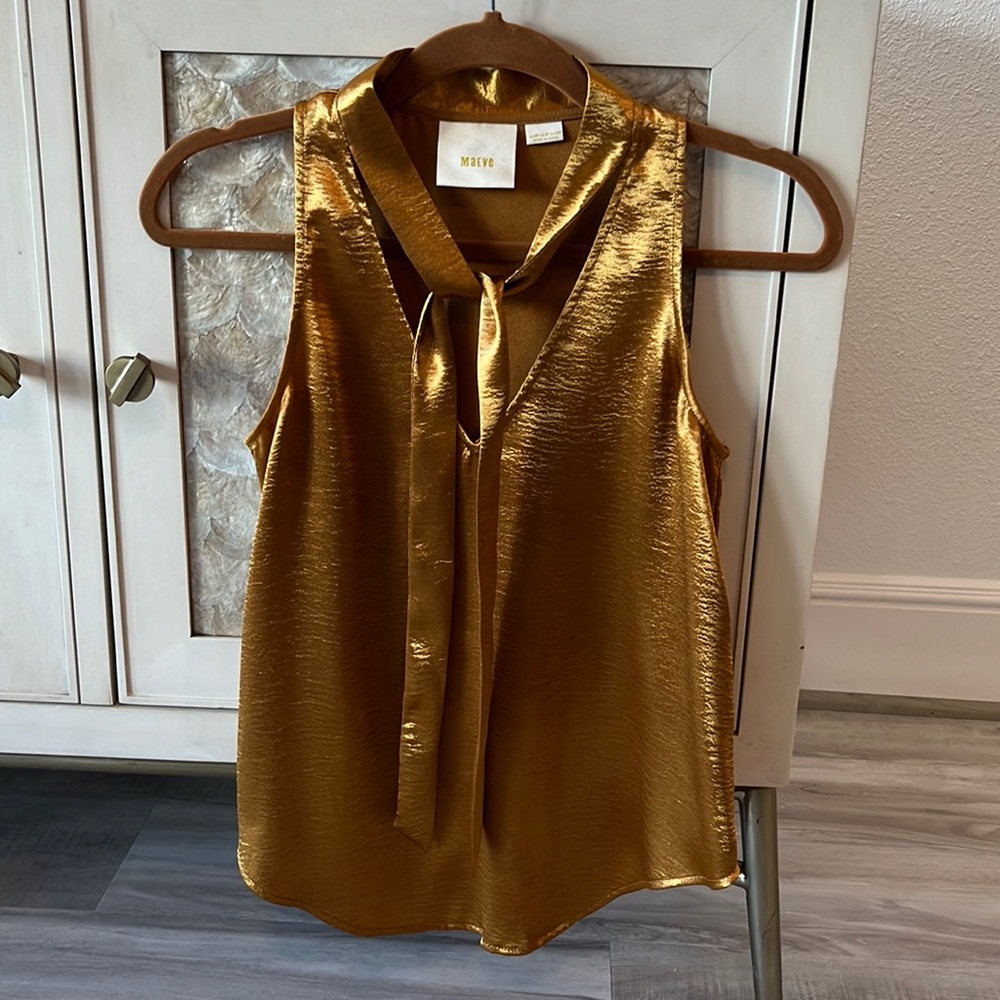 Maeve Gold Top with Ties